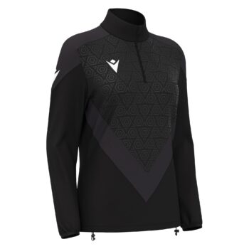 ANORA WMN 1/4 ZIP TOP BLK/DGRY 3XL
